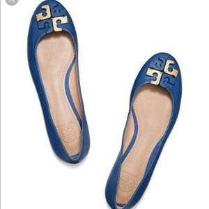 NWT Tory Burch Lowell Flat in Greek Blue